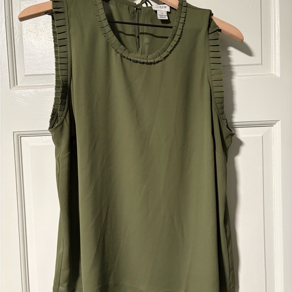 J. Crew Olive Green Sleeveless Blouse